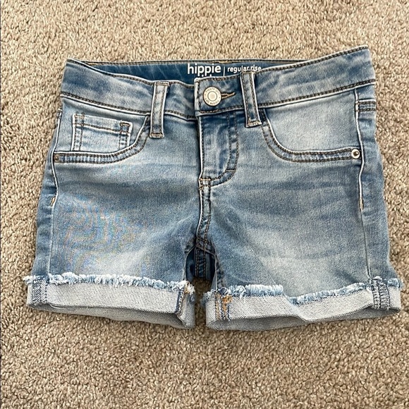 Hippie Girl Regular Rise Distressed Denim Adjustable Shorts - Picture 1 of 6